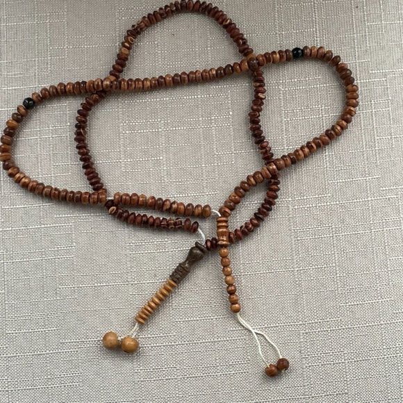 Lot of 2 Tasbeeh Brown Beads Prayer Beads Handmade Real Wood Beads X 2 - Picture 5 of 8